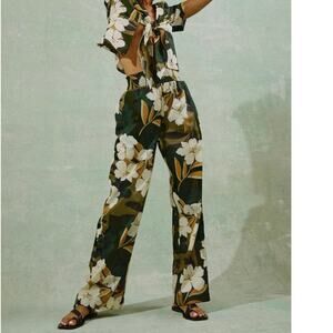 RAILS Brendon Pant Wide Leg Plumerias Floral Size XS NWT